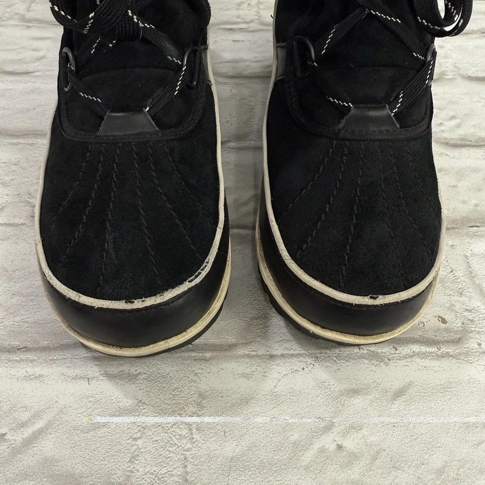 Sorel Tivoli Winter Snow Boot Womens Sz 10.5 Waterproof‎ Black Leather Lace-Up